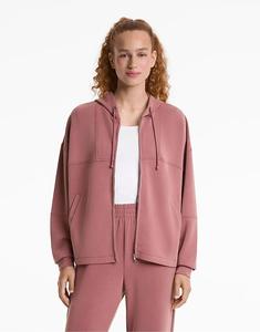 Куртка OYSHO с капюшоном из мягкого на ощупь модала с темной розеткой