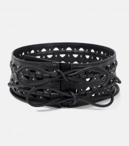 Корсетный кожаный ремень Alaïa, черный