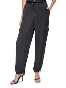 Мятые брюки-джоггеры DKNY, черный