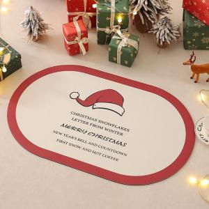 Dajiang Ковер 40х60 см из диатомита для ванной комнаты, овальный, быстросохнущий, новогодний стиль Christmas Style-3