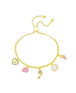 Браслет-Боло «Русалочка» из кристаллов и перламутра Disney, gold