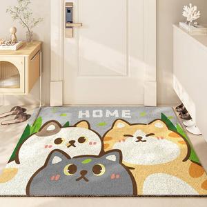 Dajiang Ковер 120х180 см для прихожей, устойчивый к грязи и износу, с игровым принтом Cat Game, для удаления песка и пыли