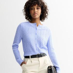 Кардиган с косой вязкой для подростков So, Fiona Blue