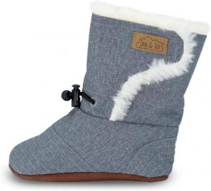 JAN & JUL Faux Fur Lined Winter Booties for Babies and Toddlers, Heather Grey