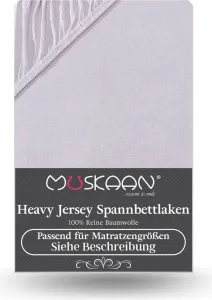 Простыня на резинке из плотного джерси 180x200 см - 200x200 см + верхний слой 15 см, 160 г/м², серебристая Müskaan