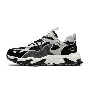 Скользоустойчивые дышащие повседневные кросовки низкие HOBIBEAR, серо-черные