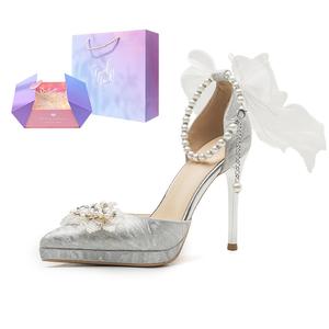 KATHRYN WILSON Стройные каблуки на шпильке 8 см для женщин серебристые в коробке, цвет Silver-Box Included