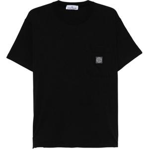 Футболка с аппликацией в виде компаса Stone Island, черный