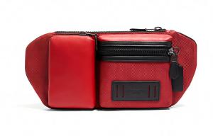 COACH Кроссбод сумка из холста с телячьей кожей