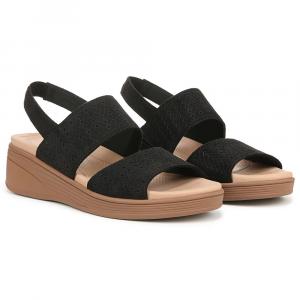 Праздничная сандалия на танкетке со шлевкой Bzees For Lifestride, black stretch fabric