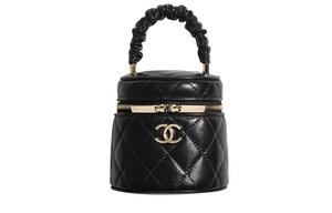 Сумка из ягненка, Косметичка с зеркалом Trumpets Женская Черная CHANEL