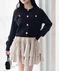 Вязаный кардиган с золотыми пуговицами (можно носить как комплект).