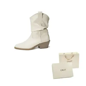 Женские ботинки CAOT, Apricot Leather Upper[Unlined]