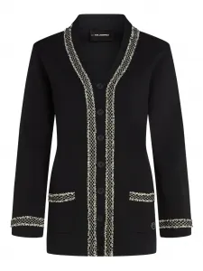 Кардиган из ткани букле KARL LAGERFELD, черный