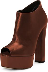Женские ботильоны на платформе Zszszsu с открытым носком, на высоком толстом каблуке, с боковой молнией, удобные сандалии-ботильоны, размер 4-16 США, Brown