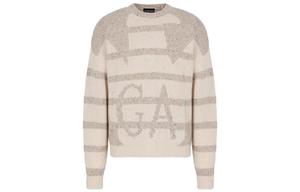 Джемпер с интарсией и логотипом EMPORIO ARMANI, светло-коричневый