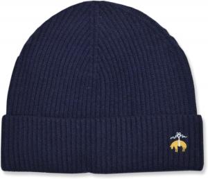 Мужская шерстяная кашемировая шапка-бини в рубчик, теплая зимняя, от Brooks Brothers., 230979 Navy Blue