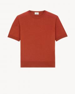 Трикотажная футболка из шерсти SAINT LAURENT, оранжевый