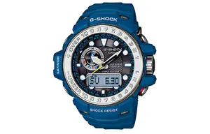 CASIO Мужские часы GWN-1000-2AER серии Liquid Crystal/Analog Dual Display черного цвета