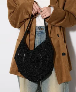 сумка-клатч/полуплечевая сумка из люрекса/вязаная крючком/сумка-саквояж