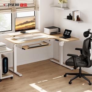 Компьютерный стол PSEAT Light Wing Guardian Alien-Shaped, электрический с регулировкой высоты, L-образный правый 1.5 м, цвет Maple White Wood Grain