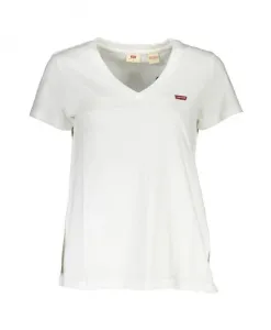 Футболка с V-образным вырезом, классический крой, повседневный стиль. Levi'S, белый