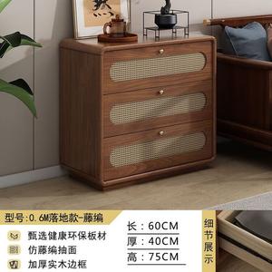 Yu Senyi Комод 60 см для спальни и гостиной настенный из ротанга, 5 ящиков, винтажный, напольный, 3 ящика, доставка и установка включены