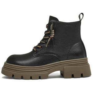 TATA Мартин Бутс женские экрю-черные с зеленой подошвой и бархатной подкладкой, цвет Black (Sole Green) (Velvet Lining)