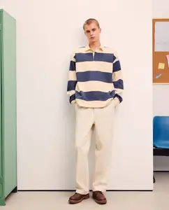 Мужское поло с длинными рукавами в стиле свитшот Green Coast, темно-синий