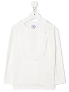 Футболка с длинными рукавами и оборками Douuod Kids, нейтральный цвет