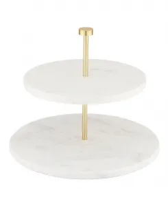 Двухуровневый сервер Uptown Marble Thirstystone, белый