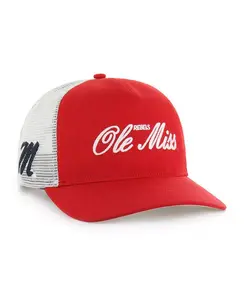 Мужская и женская красная кепка Trucker Hitch Adjustable от Ole Miss Rebels Contemporary Basics Foundation '47 Brand