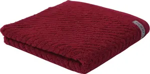 Полотенце ROSS "Smart", (1 шт.), однотонное в рубчик с велюровой этикеткой 70х140 см (1 шт.), цвет marsala