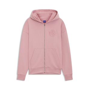 Толстовка на молнии с тисненым логотипом из хлопковой махровой ткани HUGO, светло-розовый