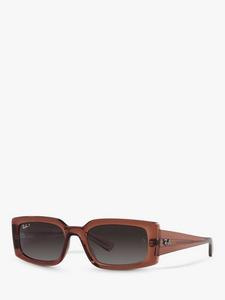 Женские солнцезащитные очки RB4395 Kiliane Polarised прямоугольной формы Ray-Ban, Transparent Brown