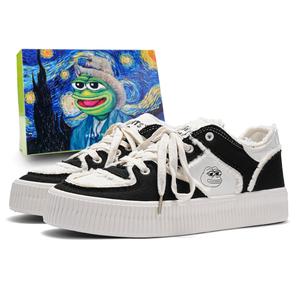 Pepe The Frog Низкие скейтерские кроссовки унисекс бежево-зеленые, цвет Beige Green