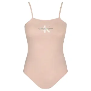 Тонкое подтянутое боди Calvin Klein, бежевый