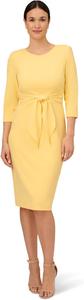 Вязаное платье-футляр из крепа с завязкой на талии Adrianna Papell, цвет Warm Sun