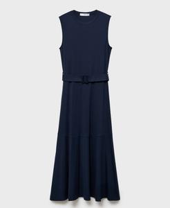 Женское платье миди с поясом MANGO, Navy