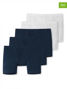 Schiesser Комплект из 5 штук: боксерские трусы темно-синего/белого цвета
