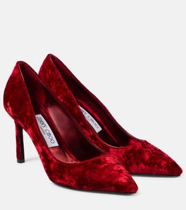 Бархатные туфли Romy 85 Jimmy Choo, Ruby Red