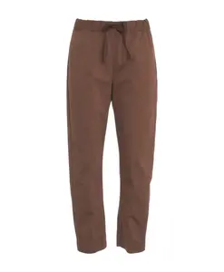 Коричневые укороченные брюки из габардина Semicouture, коричневый