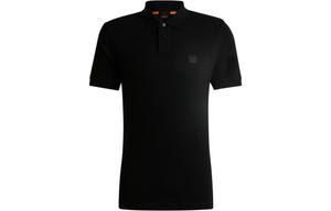 Поло с коротким рукавом и нашивкой Boss Logo HUGO BOSS, черный
