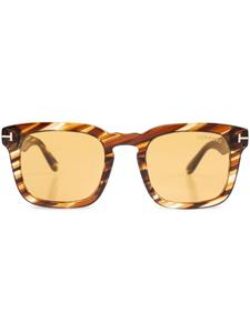 Солнцезащитные очки TOM FORD Eyewear в квадратной оправе, коричневый