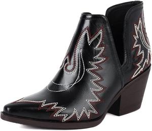 Женские западные ботинки MRKEWUNEY, 73 Pu Black