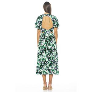 Женское платье миди с рюшами и рукавами ALEXIA ADMOR Lilia ALEXIA ADMOR, зеленый