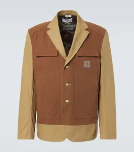 Куртка Carhartt из хлопкового полотна Junya Watanabe, Beige X Brown
