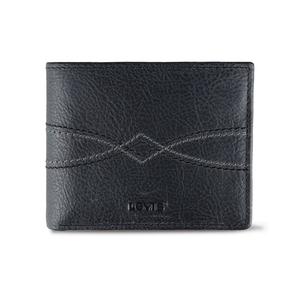 Мужской бумажник Levi's из натуральной кожи с RFID-блокировкой и прострочкой в ​​стиле вестерн, двойной складной, черный