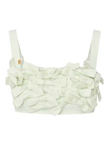 Укороченный топ с бантом Elisabetta Franchi, зеленый