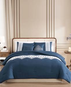 Комплект постельного белья Jaylyn с вышивкой, 5 предметов Macy's, синий